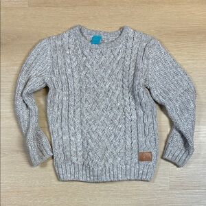 Little Kids 4-5T Cozy Gray Cable Knit Sweater